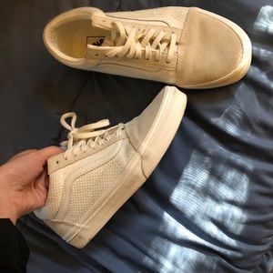 Like new off white woven vans